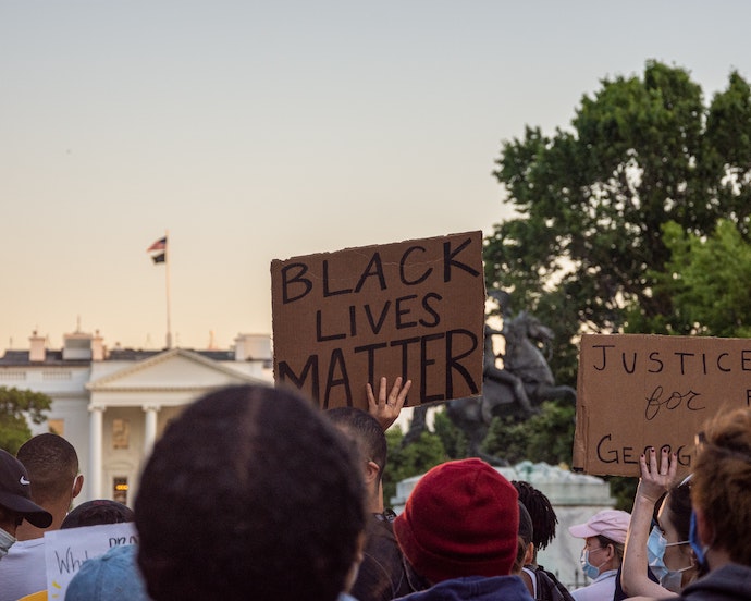 People protesting for Black Lives Matter