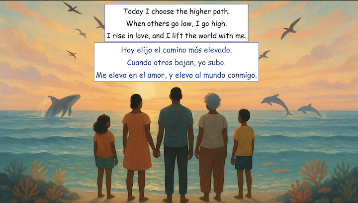 Today I choose the higher path.
When others go low, I go high.
I rise in love, and I lift the world with me.