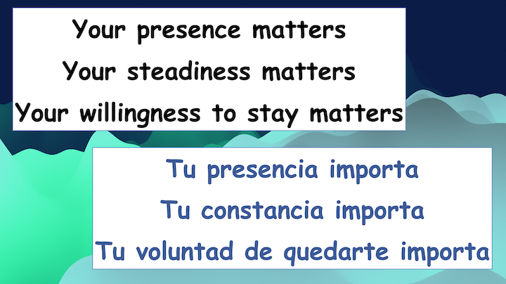 Your presence matters
Your steadiness matters
Your willingness to stay matters