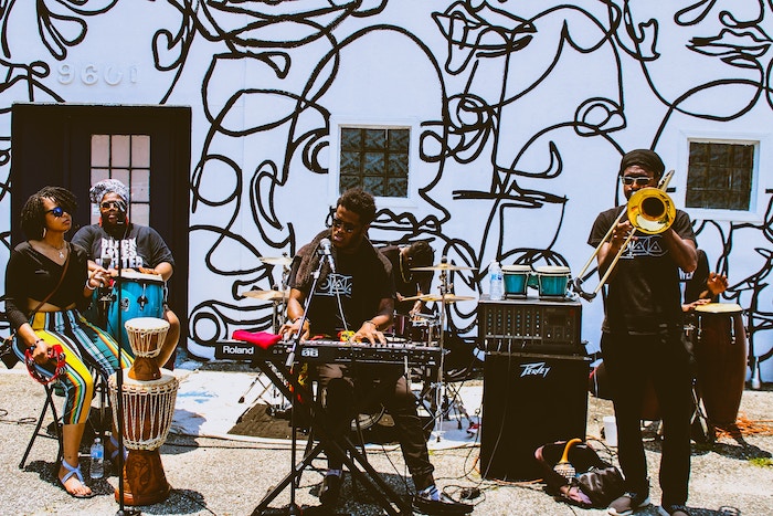 Band performing outside