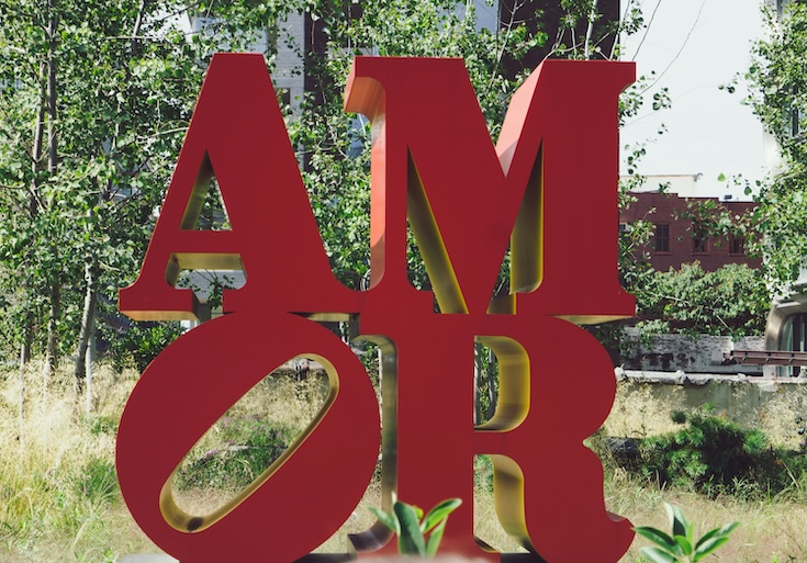 Big AMOR letters in nature